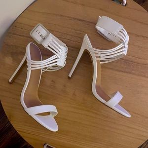 ASOS white hurricane heeled sandals